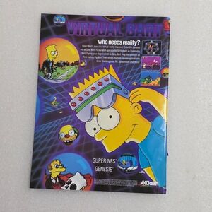 Vintage Print Ad Virtual Bart The Simpsons Acclaim videogame cartoon‎ 8x10 1994